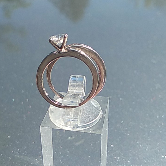 925 sterling silver clear gemstones wedding set - Picture 3 of 7